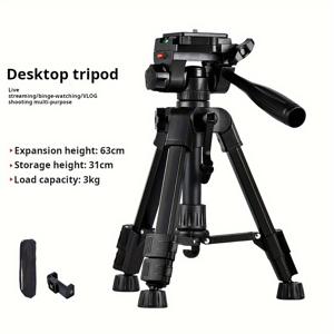 TEMU NEWKS 미니 카메라 삼각대, 여행용 테이블 삼각대 3방향 팬/틸트 헤드 및 1/4인치 퀵 릴리스 플레이트와 DSLR 카메라 삼각대 운반 가방