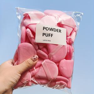TEMU 60pcs 미니 벨벳 삼각 파우더 퍼프, 컨투어, 눈과 가장자리에 부드러운 메이크업 블렌더, 파운데이션 블렌딩 스폰지 세트, 모든 피부 타입에 적합합니다.
