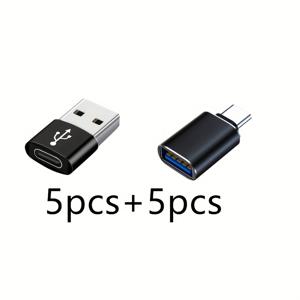 TEMU USB to USB C 어댑터 10개, USBC to USB 어댑터, USB A to USB C 어댑터, USB to USBC-C 어댑터, C to USB 어댑터, iPhone 16/15/14/13, MacBook, iPad용 USB 컨버터, 블랙