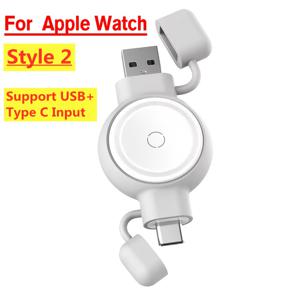 TEMU 2-in-1 업그레이드 자기 무선 충전기 스탠드 도크, Apple Watch용 - 빠른 USB-C & Type-C PD 입력, 휴대용 디자인, iWatch Ultra Series 10/9/8/7/6/5/4/3/2/1/SE와 호환, 여행에 적합, 슬림한 프로필, 배터리 없음, 시계 충전 도크 | 세련된 무선 스탠드 | USB-C 충전 도크