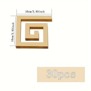TEMU 30개 모던 스타일 아크릴 자체 접착 거울 스티커 - 기하학적 그리스 열쇠 패턴, 거실, 침실, 홈 가구 장식 및 창문 장식에 적합