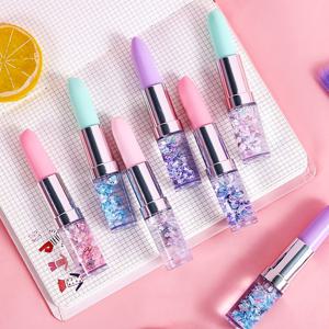 TEMU 4pcs 글리터 샌드 립스틱 젤 펜 세트, 다양한 색상, 플라스틱 바렐, 평범한 규칙, 깃털 없음, 데이 선물에 이상적