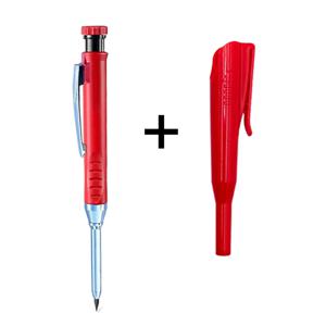 TEMU 2개 자동 목공 연필과 깎이 - 6가지 생생한 색상, 내장 2.8mm 연필심, 목공 및 건축 도면용 깊은 구멍 정밀 마킹 도구 (펜 & 거치대 포함), 단단한 연필, 금속