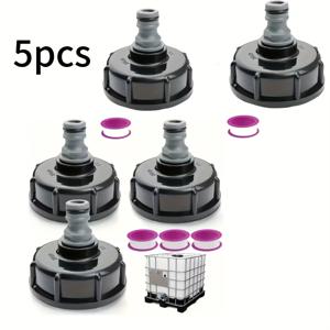 TEMU 5개입 IBC 어댑터, 1/2 커넥터 및 5개의 PTFE 오링 포함 - 정원 호스 및 IBC 탱크에 적합, 부드러운 주입, 산-알칼리 저항성, 저온 저항성, 쉬운 설치