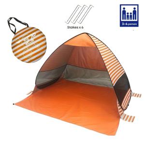 TEMU 후크 & 루프 클로저, 합금 스테이크, 폴리에스터 재질이 있는 팝업 비치 텐트 - 캠핑, 하이킹 및 해변 투어를 위한 휴대용 야외 쉘터, 해변 텐트