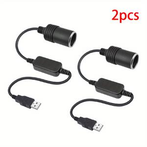 TEMU 12V USB 차량용 플러그 어댑터 - 고속 충전 및 다중 기기 지원, 내구성 있는 PVC 디자인의 간편 설치, 컴팩트 케이블 컨버터 (차량 전자제품, 대시캠, 보조배터리용)