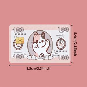 TEMU 귀여운 고양이 돈 디자인 PVC 신용카드 지갑, 은행 카드, 직불카드, 교통카드, 방 열쇠 카드 및 스킨 스티커용