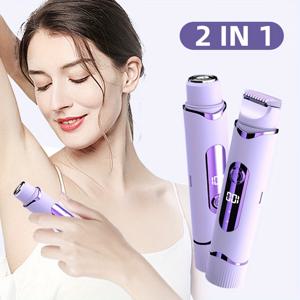 TEMU 2-in-1 여성용 전기 면도기, 습식 및 건식 헤어 리무버, 눈썹, 얼굴, 다리 및 겨드랑이용 - 휴대용 비키니 트리머, 충전식 무선, 부드럽고 면도, 휴일 선물, 여성 선물, 생일 선물, 데이 선물
