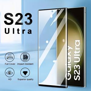TEMU 갤럭시 S25/S23/S21/S21FE/S22+/S22/S21+ 5G 폰용, 매끄러운 표면의 충격 방지 케이스 친화적 전체 커버 스크래치 방지 버블 프리 필름 포함 HD 강화 유리 보호필름 3개 세트 - S23 울트라 / S24 울트라 / S25 울트라 / S22 울트라 / S21 울트라