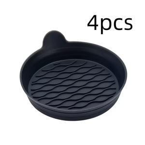 TEMU 4pcs 자동차 컵 홀더 라이너 - 육각 손잡이가 있는 미끄럼 방지 실리콘 컵 매트, 자동차 내부에 적합, 블랙, 그레이, 브라운, 베이지, 자동차 컵 홀더 매트, 자동차 내부 액세서리, 세련된 컵 매트, 미끄럼 방지 소재