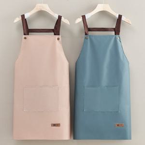 TEMU 1개 & PVC 앞치마 - 목 조임 없는 조절 가능한 스트랩, 내구성 있는 주방 청소용 앞치마, 가정일용 - 흰색 & 검정, 요리용 앞치마 | 기능적인 포켓 앞치마 | 내구성 있는 PVC 소재