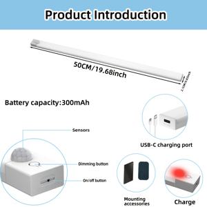 TEMU LED 모션 센서 - 조광 가능 캐비닛 라이트, USB 충전식, 3색상 모드(3000K/4500K/6000K), 침실용 야간등, 계단, 주방, 피아노 방 및 댄스 스튜디오, 침대 옆 독서등, 어머니날 선물 옵션