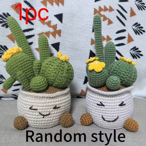 TEMU 1pc 손수 짠 크로셰트 수크쿨렌트 식물용 그릇, 귀여운 얼굴 디자인 - 둥근 크로셰트 그릇에 녹색 직물 카투스, 차량 대시보드 및 데스크톱 장식에 완벽, 독특한 바늘 작업 스타일, 차량 장식|재미있는 장식|손수 짠 크로셰트, 크로셰트 장식