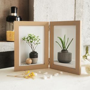 TEMU 시크한 10x15cm 양면 나무 사진 프레임 - 접이식, 수직 데스크탑 디스플레이, 가정 및 사무실 장식, 이상적인 기념품 선물, 테이블 디스플레이|파리 에펠탑 디자인|우아한 프레임 선물, 사진 프레임 장식
