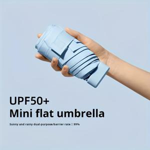 TEMU UV 보호 기능이 있는 컴팩트 접이식 우산, 튼튼한 6개의 리브, 가볍고 내구성 있는 휴대용 디자인 - 남녀 모두에게 이상적인 선물, 다양한 색상(핑크, 오렌지, 노랑, 초록, 보라, 파랑, 검정) 일상 편안함을 위한 우산