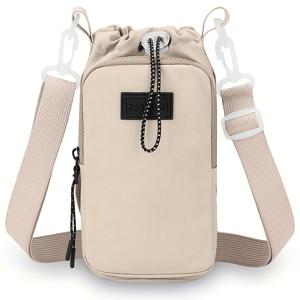TEMU 퍼펙트 릴리 여성용 조절 가능한 체인 스트랩 핸드백 - 물병 & 휴대폰 수납 가능, 캐주얼 일상/여행/쇼핑용 컴팩트 지퍼 나일론 백 (다양한 컬러), 실용적 디자인, 여행 액세서리|소품샵