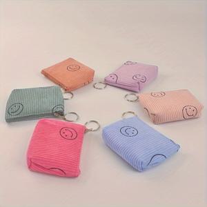 TEMU 6/12pcs 휴대용 코듀로이 동전 가방, 지퍼 - 메이크업, 립스틱, 위생 제품용 컴팩트 지퍼 포켓 - 여행, 일상 사용 및 선물 (어머니의 날, 졸업), 여행 액세서리 보관|허니 스타일|컴팩트 사이즈, 화장품 여행 케이스