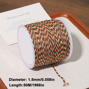 TEMU 1롤 폴리에스터 꼬임 실 - 비딩 코드 & 실, 두께 0.8/1/1.5/2mm, 내구성 강한 반짝이는 컬러풀 골드 와이어 꼬임 로프, 주얼리 제작용, DIY 공예 및 장식용 끈