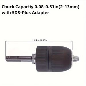 TEMU SDS-Plus 어댑터가 포함된 퀵 체인지 키리스 드릴 척 세트 - 3/8-24UNF & 1/2-20UNF, 0.8-10mm & 2-13mm 호환