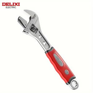 TEMU DELIXI 전기 8인치 조절 렌치 - Cr-V 단조 탄소강, 미끄럼 방지 그립, 크레센트 프로 핸들로 더 큰 지렛대, 안전한 고정용 잠금 메커니즘, 전문 도구 | 크레센트 핸들 | 고품질 강철