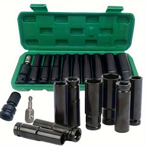 TEMU 11개 1/2인치 파워 소켓 도구, 임팩트 파워 렌치 소켓 어댑터 핸드 헥스 소켓 세트 10~24mm 탄소강 자동차 수리 도구 휴대용 보관 케이스 포함, crv