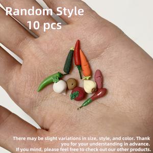 TEMU 10개 미니 하우스 과일 및 채소 미니어처: 1/12 스케일 혼합 채소 식료품, 러스틱 컨트리 가든 팜 - 미니 리얼리스틱 클레이 음식 토마토, 감자, 당근