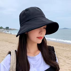 TEMU 여성용 경량 여름 버킷 모자 - 넓은 브림, 조절 가능한 버클, 통기성 있는 원단, 해변, 여행 및 캐주얼 착용용 클래식 덕빌 스타일, 해변 액세서리|모자|벙거지모자|여름모자
