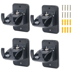 TEMU 4pcs Wndow 하드웨어 막대 거치대 투명 커튼 폴 브래킷, 나사가있는 10 ~ 30mm 직경 폴용 범용 자체 접착 벽 마운트 커튼로드 거치대 (커튼로드 포함되지 않음)