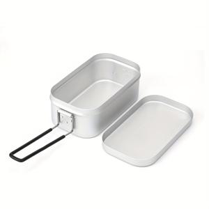 TEMU 1pc 800ml 알루미늄 캠핑 점심 상자 - 핸들이 있는 스택 가능한 사각형 피크닉 볼, 여행, 야외 활동, 아침 식사 보관, 휴일 식사 (크리스마스, 부활절, 할로윈, 추수 감사절), 피크닉 필수품, 세련된 디자인, 내구성 있는 구조