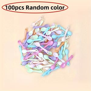 TEMU 100개 귀여운 미니 스푼 참 - 파스텔 & 생생한 색상, 내구성 있는 플라스틱 DIY 주얼리 만들기 용품 (귀걸이, 목걸이, 크리스마스 공예, 결혼식 장식, 열쇠고리 및 선물 태그용), 재미있는 매력 디자인, 가벼운 참, 다용도 공예 아이템