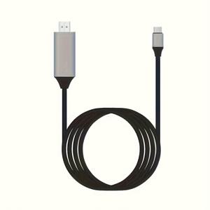 TEMU Type-C 케이블, USB 3.1 컨버터, S8/9 4K HD, 2m/6.6ft 어댑터, WiFi나 소프트웨어 없이 모바일 폰을 TV/디스플레이/프로젝터에 연결