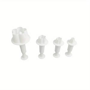 TEMU 4pcs 봄 꽃 플랩 디자인 베이킹 몰드 - 플라스틱, 비용 없음, 손수건 쿠키 및 케이크 장식에 이상적, 봄과 봄을 축하하는 데 이상적, 봄 베이킹 | 파스텔 디자인 | 내구성 있는 플라스틱 몰드, 베이킹 용품