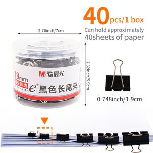 TEMU 12/24/40/48/60pcs M&G 바인더 클립, 블랙 종이 클램프 다양한 크기, X 대형, 대형, 중형, 소형, X 소형 및 , 6 크기 1 팩으로 대부분의 일상적인 요구를 충족할 수 있습니다, 사무용품