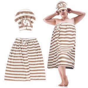 TEMU 2pcs 80*215cm 350gsm XXL-XXXXL 사이즈의 추가 큰 욕실 스커트 + 모자 세트에 적합한 *84.64in 조절 가능한 욕실 타올, 슈퍼 소프트 폴리에스테르, 가정, 여행, 사우나, 피트니스, 스파, 욕실, 수영장, 크리스마스 선물, 세탁용 천으로 이상적입니다.