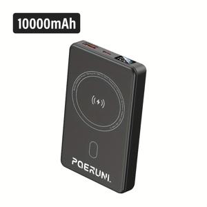 TEMU 10,000mAh 대용량 자석 무선 충전 뱅크, 22.5W 고속 충전, 지능형 디지털 디스플레이, 작고 휴대 가능, 다기능 장치 호환, 여행 필수품