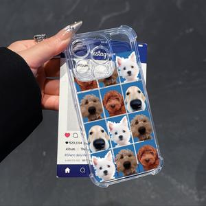 TEMU 귀여운 강아지 패턴 휴대폰 케이스, Iphone 16, 15, 14, 13, 12, 11 Pro Max, X, XR, XS Max, 8, 7 Plus와 호환 가능, 드롭을 방지하기 위한 투명한 소프트 백을 특징으로 함
