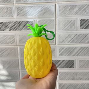 TEMU 1 Cartoon Pineapple 실리콘 동전 지갑 - 부드럽고, 지퍼가 있는 키 홀더, 동전, 은행 지폐, 헤드폰을 보관하기에 이상적, 키 체인 가방|즐거운 액세서리|내구성 있는 지퍼 클로저, 파인애플 액세서리