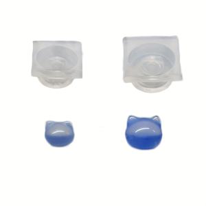 TEMU 2pcs 귀여운 고양이 머리 실리콘 폼 - 투명, 견고한 DIY 귀걸이, 목걸이, 키체인 장식 - 애완동물 사랑자들을 위한 재미있는 고양이 디자인 | 견고한 실리콘