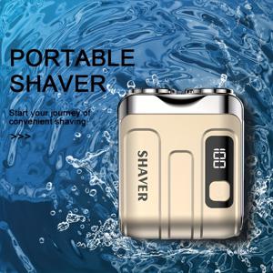 TEMU USB 충전식 남성용 전기 면도기, 300mAh 리튬 배터리, 골든 피니시, 완벽한 휴일 선물, 연장 면도 옵션, 면도 도구|슬림 면도기|USB 충전, 면도 액세서리