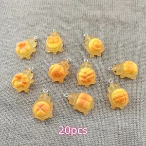 TEMU 20개 귀여운 레진 조명 거북이 무늬, DIY 보석 액세서리 - 반투명 노란색 오렌지 디자인, DIY 귀걸이, 목걸이 및 열쇠고리에 적합, 무늬