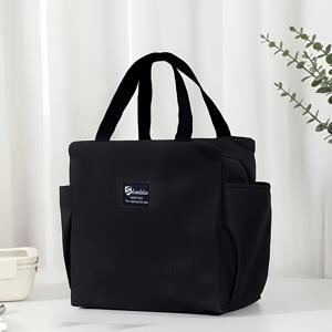TEMU 2가지 컬러 옵션의 옥스포드 원단 비식품 접촉 보온 도시락 가방, 휴대용 손잡이와 두꺼운 알루미늄 호일 단열층 설계로 여행, 캠핑, 야외 소풍에 이상적. 식품 안전 디자인