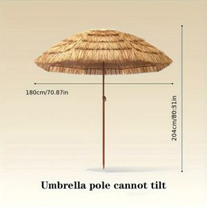 TEMU 1pc 2m//1.6m 선샤이드 썸브라, 인조 실로 만든 둥근 폴리에스터 100. 보안 부스, 비lla, 정원, 내부 공간을 위한 섬유 강판 프레임 및 강철 샤프트가 있는 태양 및 비 캔버 - 스타일 아웃도어 쉐이드, 정원 쉐이드, 자연적인 외형, 내구성 있는 캔버