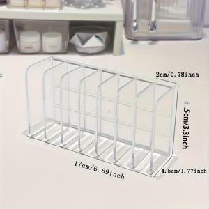 TEMU 1pc 투명 PVC 7 슬롯 메이크업 및 치약 정리함 - 세련된, 설치 필요 없는 화장품 보관 랙, 욕실, 화장대, 사무실용 - 다듬은 마감, 가벼우며 냄새가 나지 않음, 욕실 정리함 및 보관함