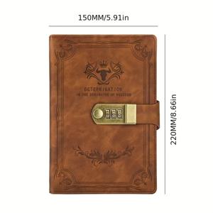 TEMU 두꺼운 A5 레트로 비밀번호 잠금 다이어리 두꺼운 비밀번호 잠금 학생 메모 패드 문구 노트