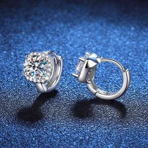 TEMU 1 쌍 1ct 모이사이트 스타드 귀걸이, 18K 골드 플레이트 S925 스테링 실버, 클래식 스퀘어 컷, 힙합 & 휴가 스타일, 결혼식, 파티, 마르티 그라스 데이용 선물 상자 포함