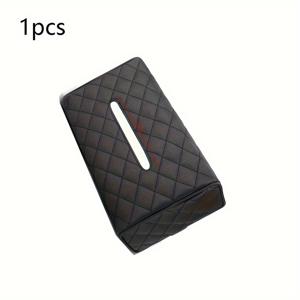 TEMU 1/2pcs 자동차 티슈 박스 홀더, 접이식, 블랙, 캐주얼 스타일, 인쇄 없음, 재질, 엣지 페인트 없음, 자동차 부품용으로 유니버설