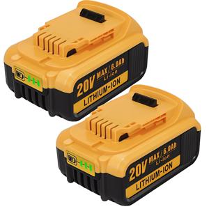 TEMU 2pcs 20V 6.0Ah DCB200 리튬 이온 대체 배터리 DEWALT 20V MAX 도구 (DCB206, DCB205, DCB204) - 스마트 배터리 관리 및 안전 기능이 있는 고용량 충전식 배터리, 내구성 있는 플라스틱/금속 구조, 도구 액세서리, 세련된 도구 디자인, 강력한 구조