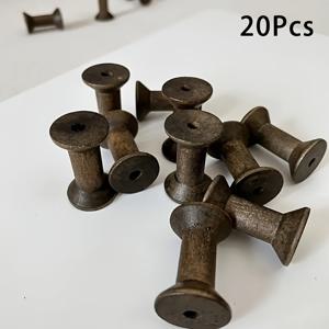 TEMU 20개 빈티지 나무 실통 - 자수, 핸드메이드, DIY 뜨개질 및 재봉틀 공예 롤을 위한 실 보관용