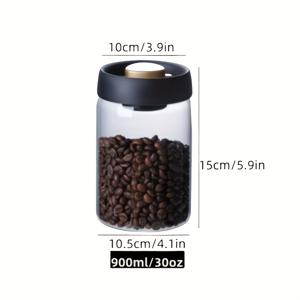 TEMU 커피콩 및 주방 보관용 고품질 붕규산 유리 진공병 - 크기 500g/850g/1100g/1700g - 투명하고 내구성 있음 - 신선함과 맛을 유지하기에 완벽|커피
