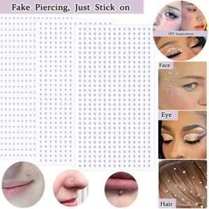 TEMU 1350개 코 스터드 링, 피어싱 없는 코 스틱 온 노즈 실버리 페이스 아이 쥬얼 2-3mm 특별한 패션 고급 장식 액세서리